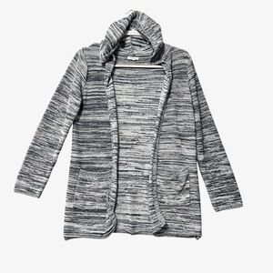 SALE!! Maurices Womens Hooded Cardigan Sweater Size Medium Blue White Rag Casual